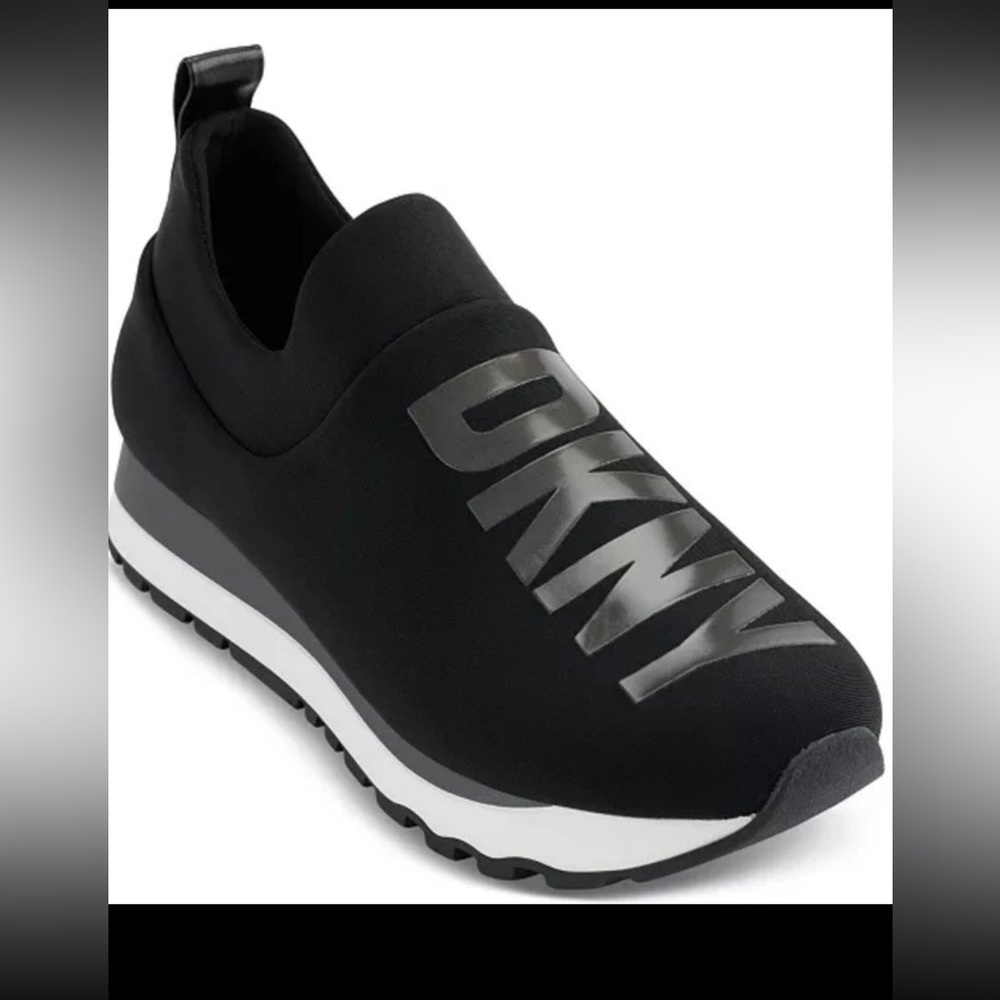 DKNY Jadyn Womens Black Slip On Sneakers Athletic Shoes Size 8M